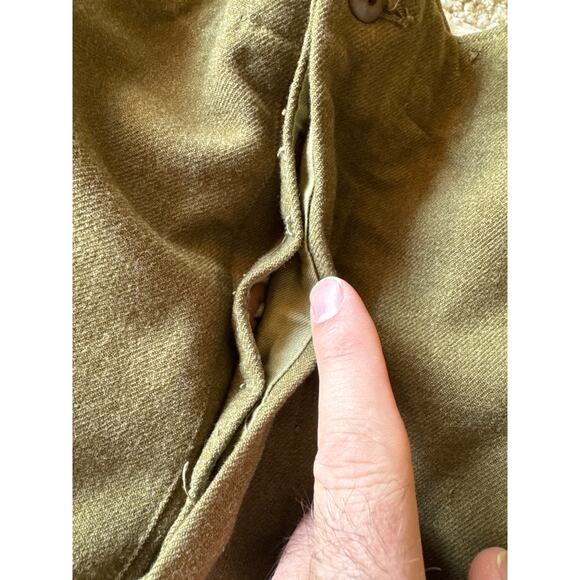 Vintage Wool Olive Green Military OG Fatigue 31x32 Pants - Picture 4 of 10